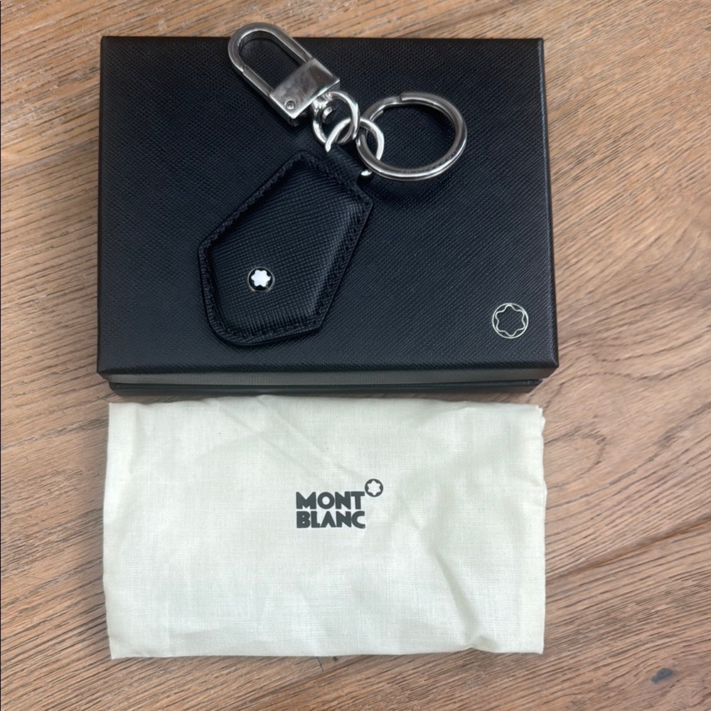 Montblanc Black Leather Keychain